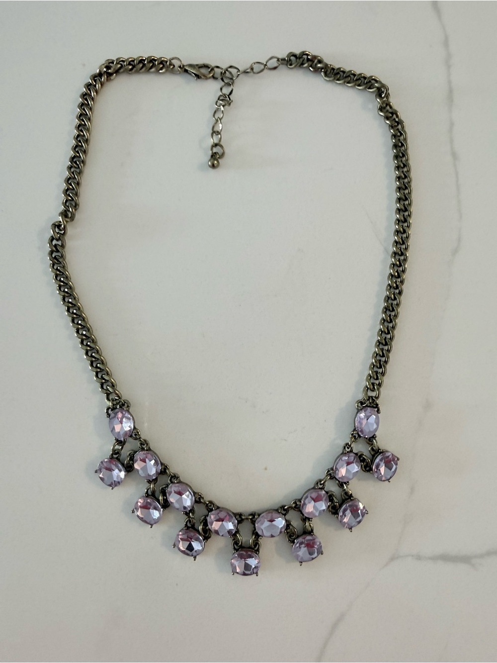 Delicate Lavender Crystal Pendant Necklace - Women Jewelry